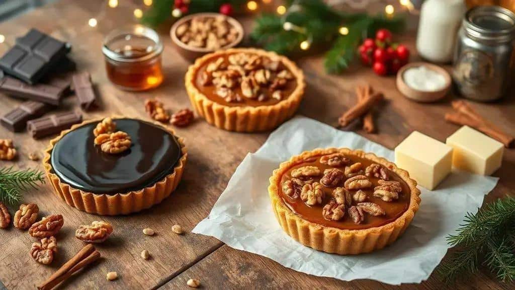 Variações da torta de nozes clássica (com e sem chocolate)