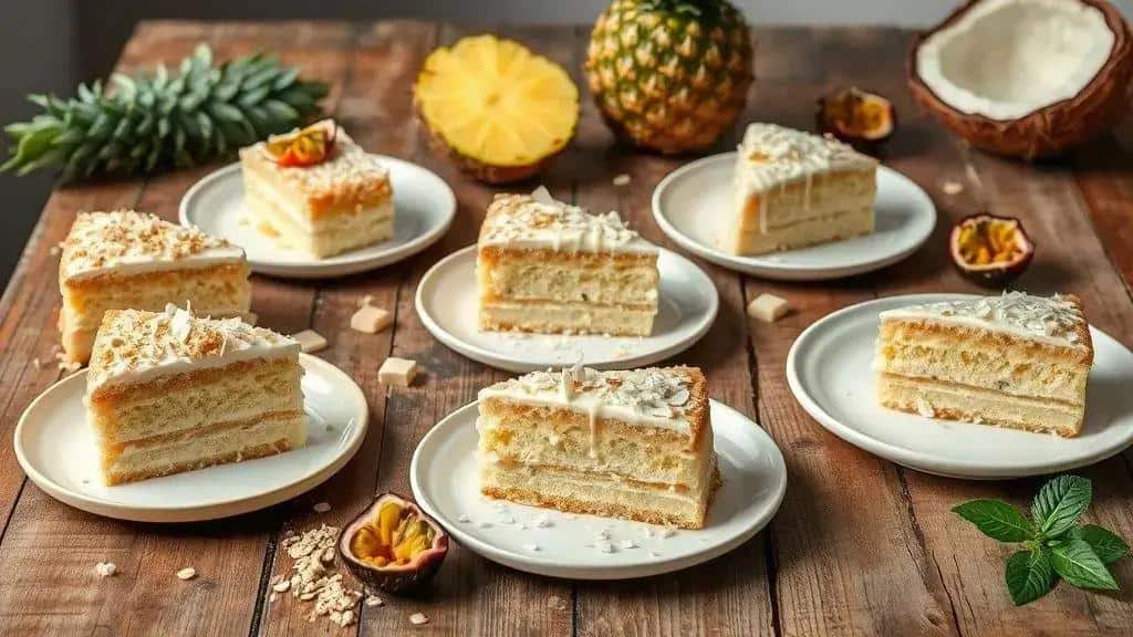 Variações da torta gelada de abacaxi com coco Variações da torta gelada de abacaxi com coco