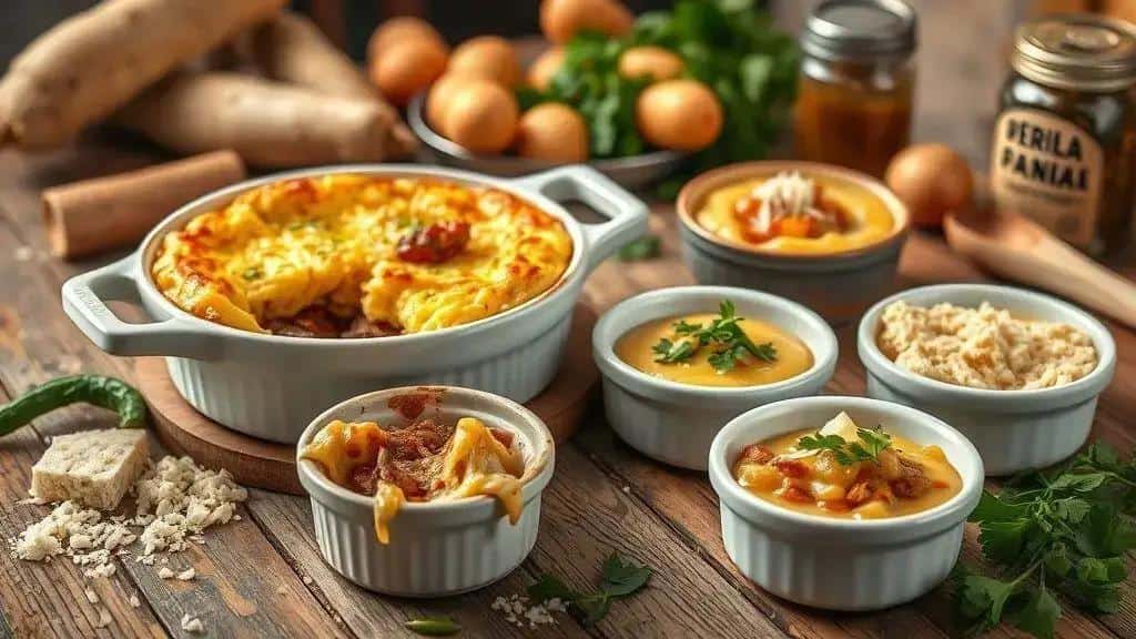 Variações do escondidinho de carne seca