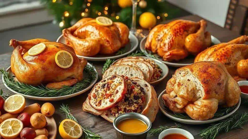 Variações do frango assado para réveillon Variações do frango assado para réveillon