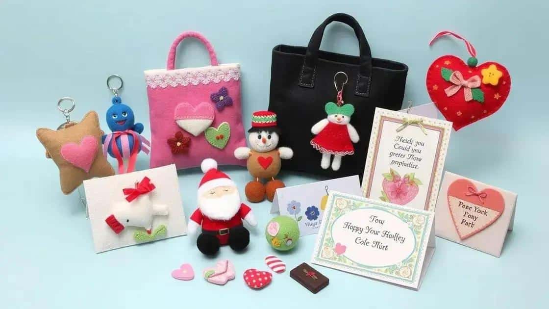 Presentes feitos à mão com feltro