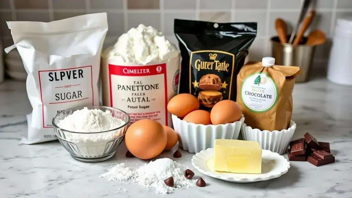 Ingredientes essenciais para o panetone recheado