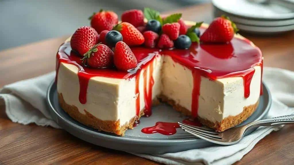 Cheesecake de Frutas Vermelhas Sem Forno