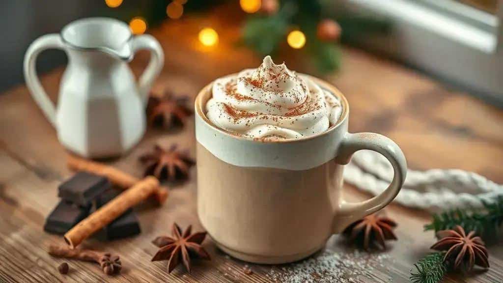Chocolate Quente Cremoso de Natal (Estilo Europeu)