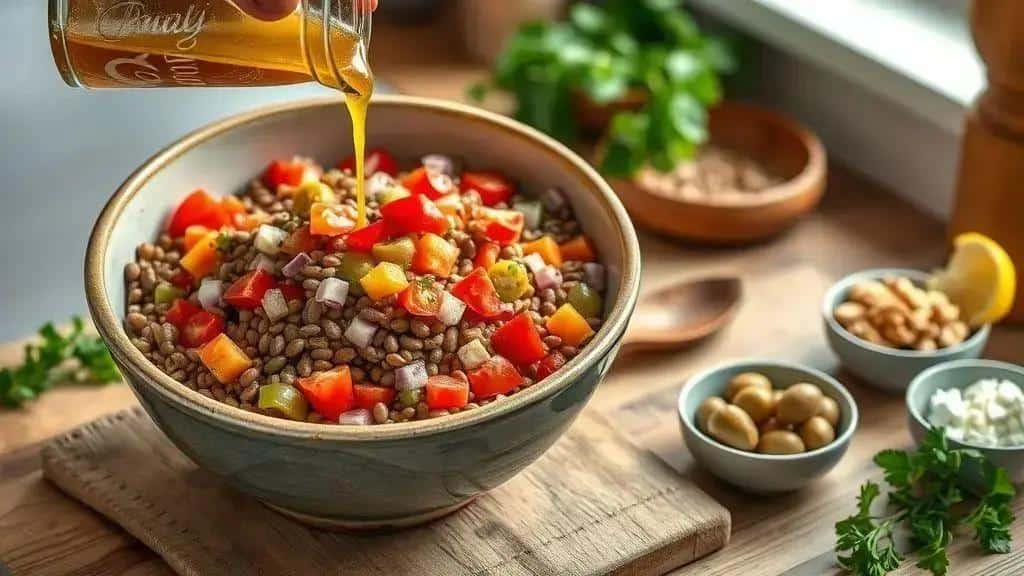 Como preparar a salada de lentilha da sorte passo a passo