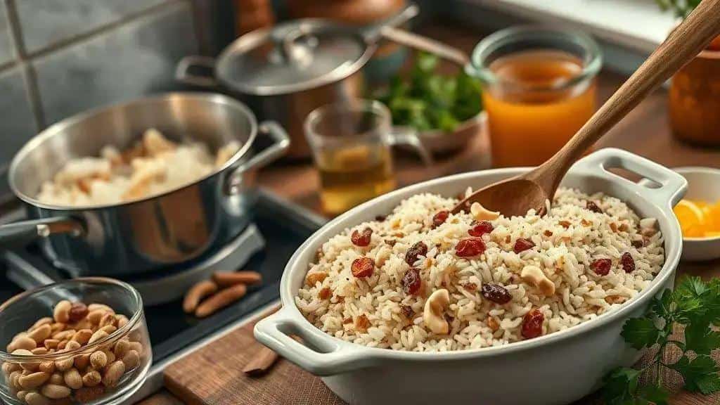 Como preparar Arroz com Castanhas de Natal (passo a passo) Como preparar Arroz com Castanhas de Natal (passo a passo)