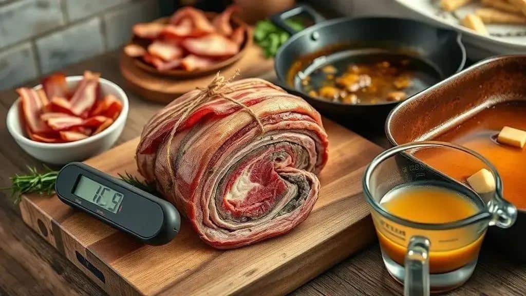Como preparar Lagarto Recheado com Bacon e Queijo Cremoso (passo a passo)
