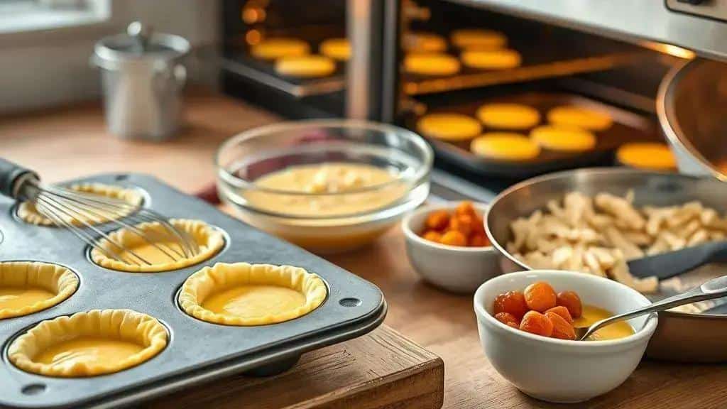 Como preparar Mini Quiches de queijo e damasco