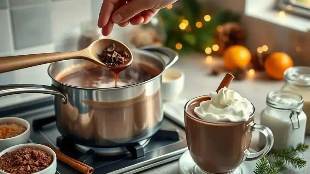 Como preparar o chocolate quente cremoso de natal