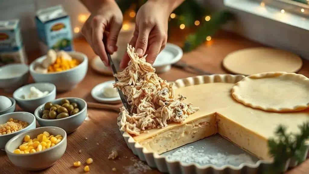 Como preparar o empadão de frango de Natal cremoso passo a passo Como preparar o empadão de frango de Natal cremoso passo a passo