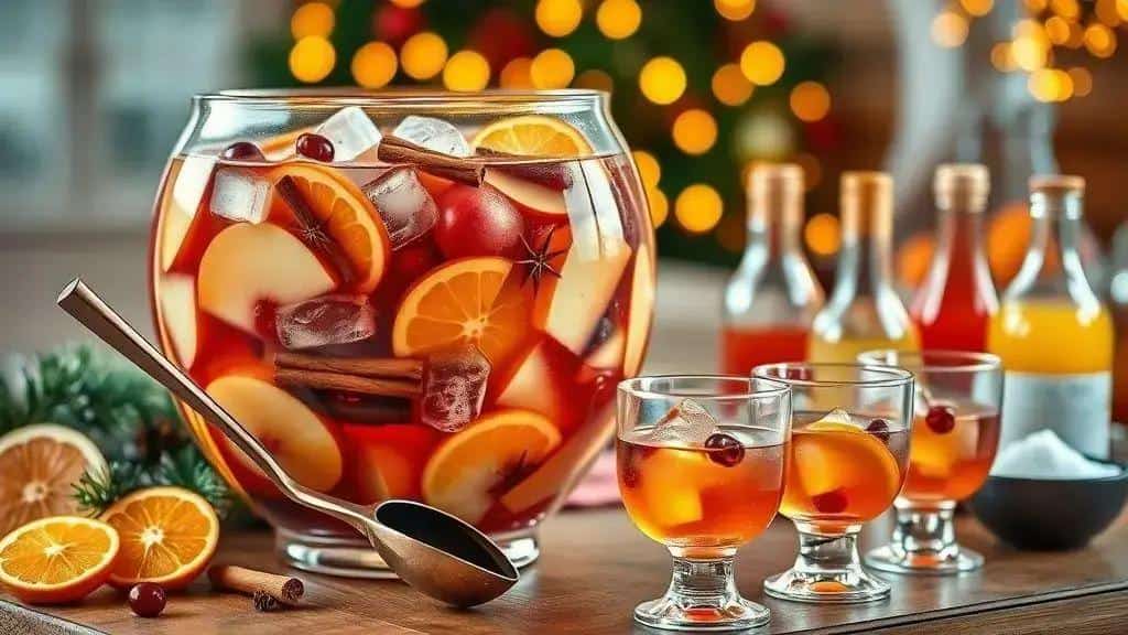 Como preparar o ponche de frutas de Natal