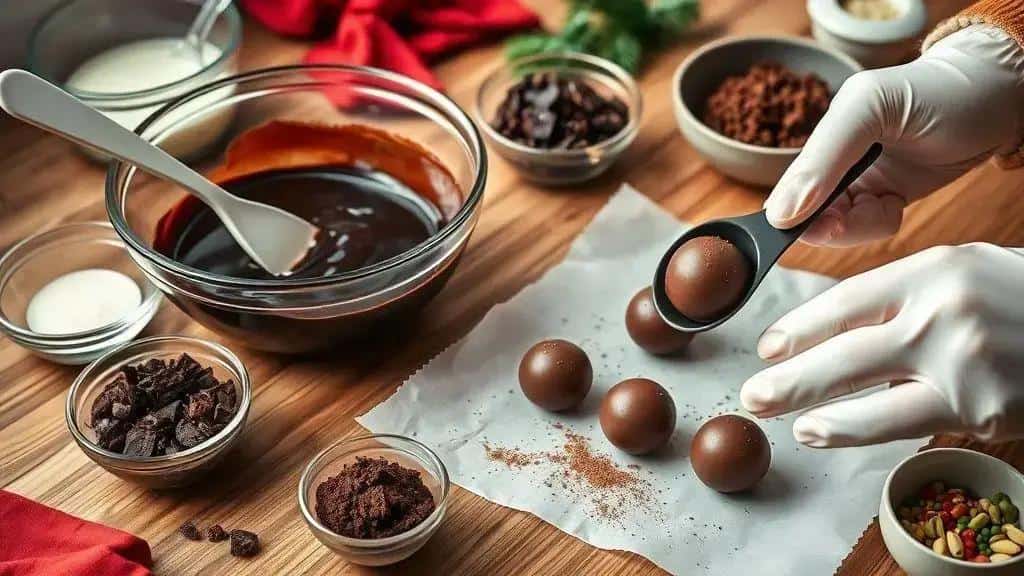 Como preparar trufas de chocolate natalinas caseiras Como preparar trufas de chocolate natalinas caseiras