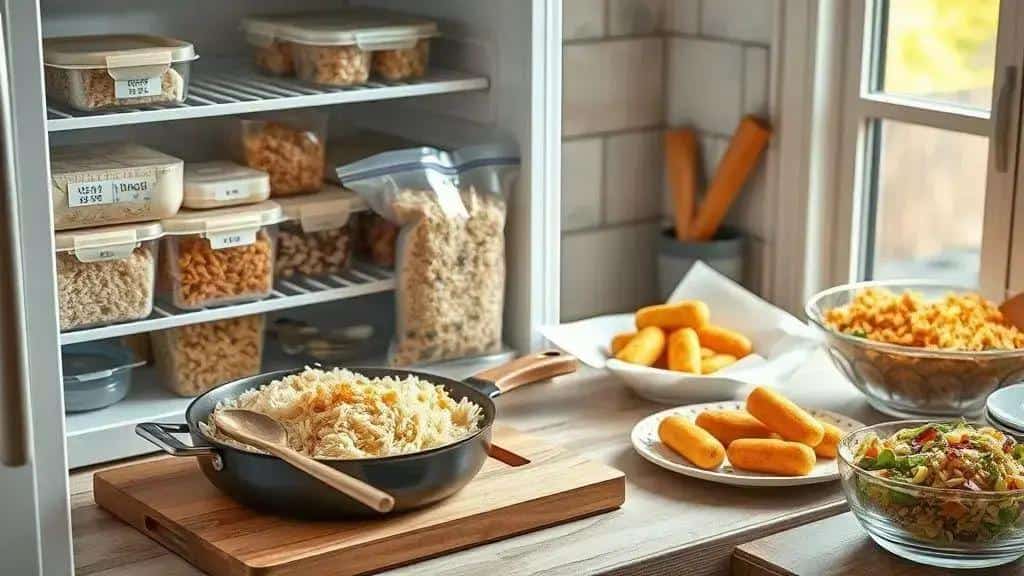 Conservação e reaproveitamento do arroz com passas e cenoura