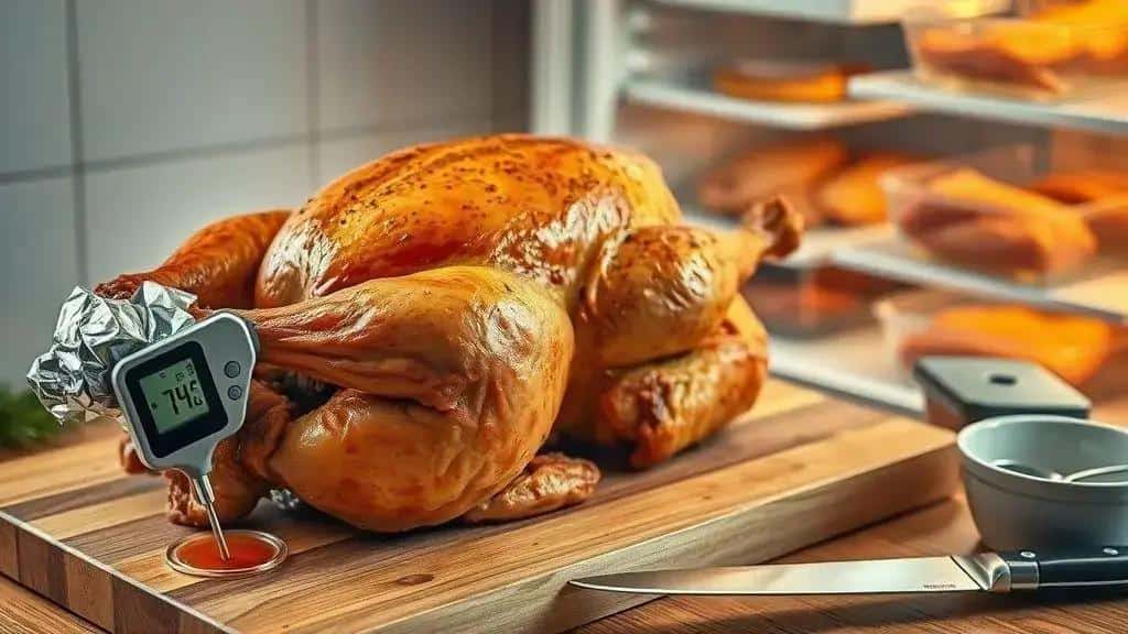 Dicas de tempo de forno, descanso e segurança alimentar