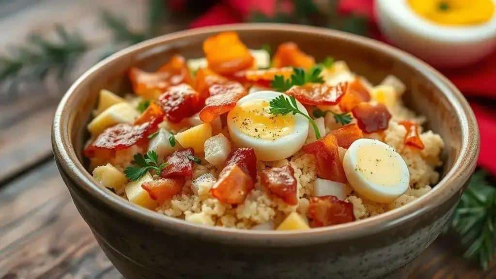 Farofa de Natal com Bacon e Ovos