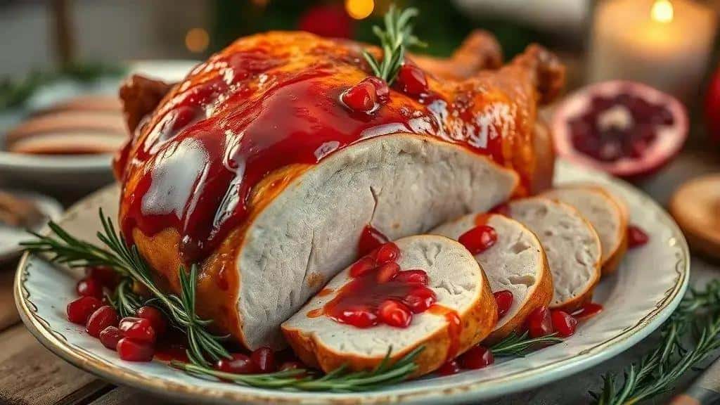 Frango Assado com Molho de Romã