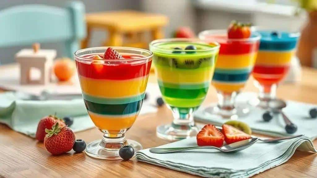 Gelatina Colorida na Taça para Crianças