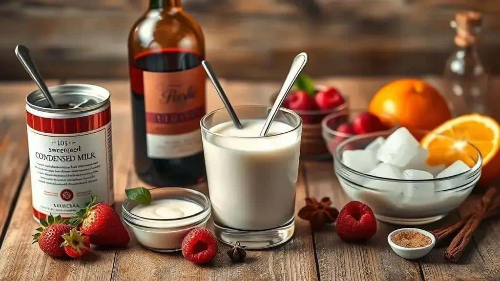 Ingredientes da batidinha de vinho cremosa