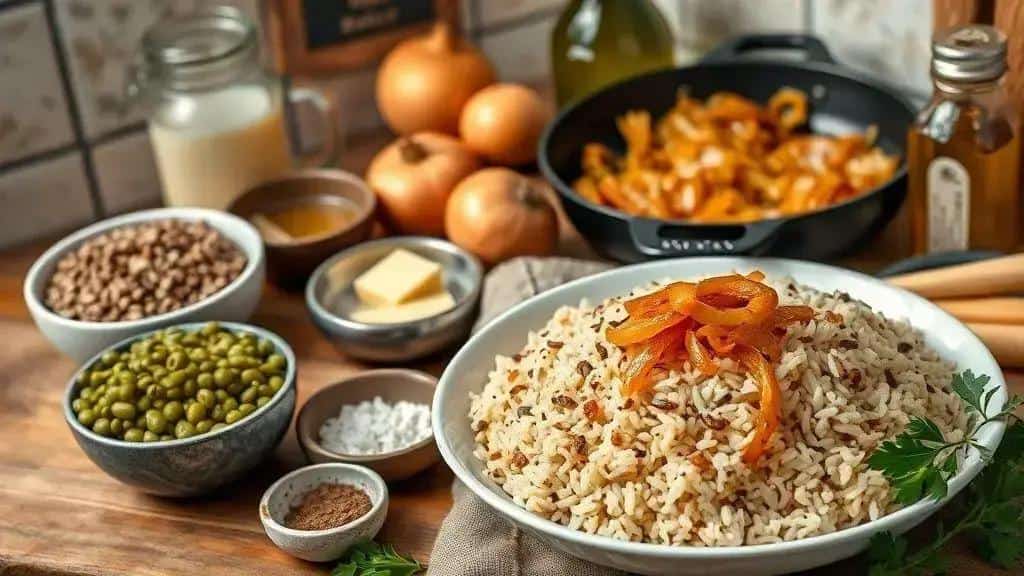 Ingredientes da receita Arroz de Lentilha