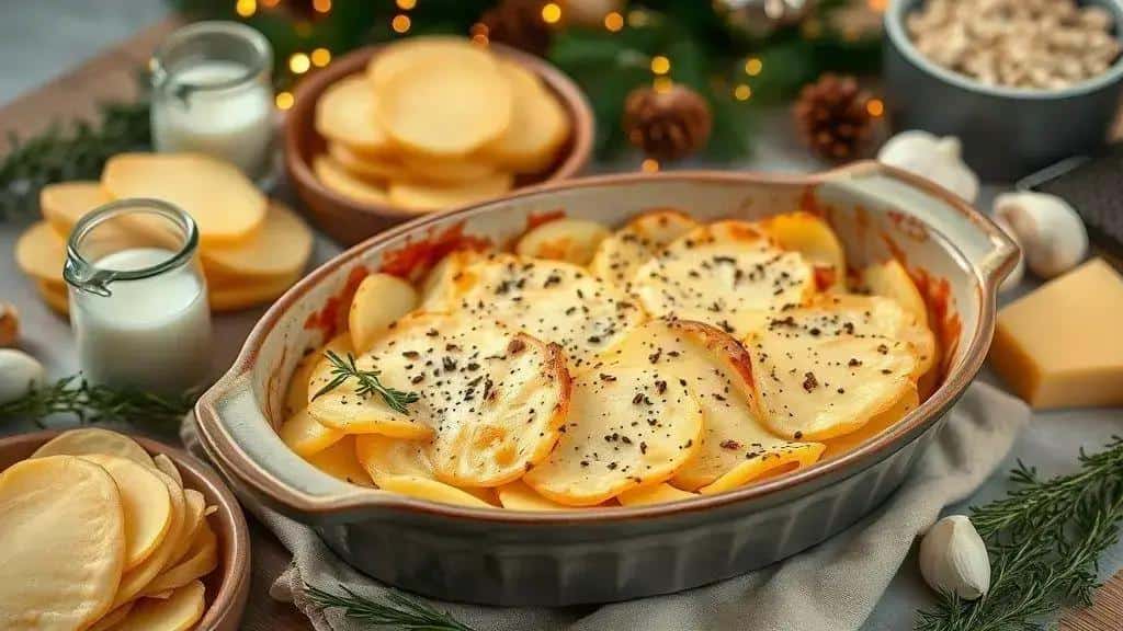 Ingredientes da receita Batata Gratinada Cremosa para Réveillon Ingredientes da receita Batata Gratinada Cremosa para Réveillon