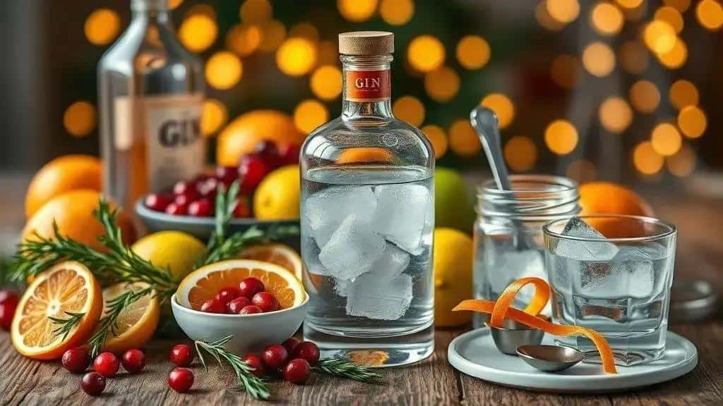 Ingredientes da receita Drink Natalino com Gin e Frutas Cítricas