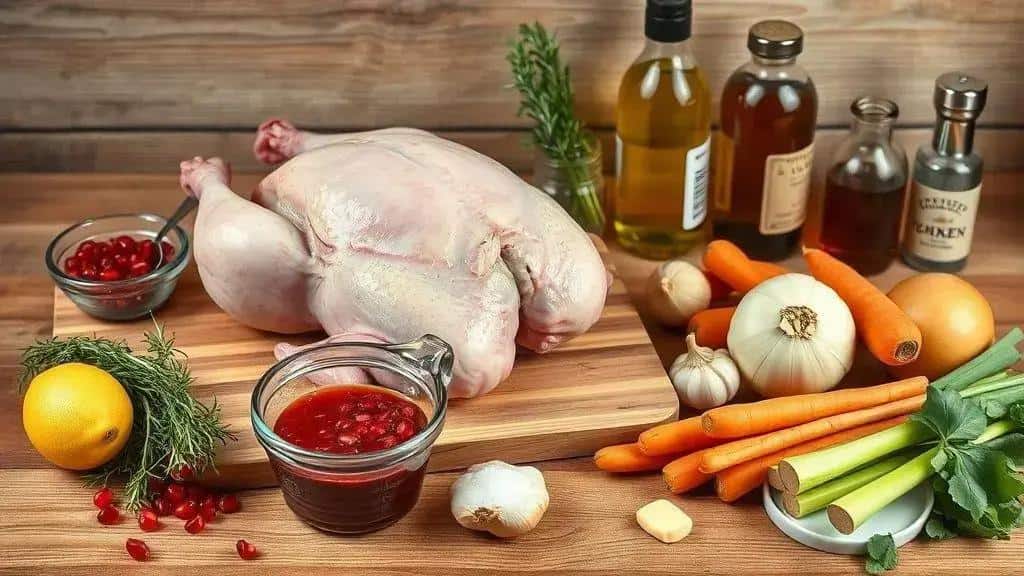 Ingredientes da receita Frango assado com molho de romã