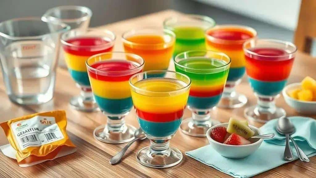 Ingredientes da receita Gelatina Colorida na taça para crianças