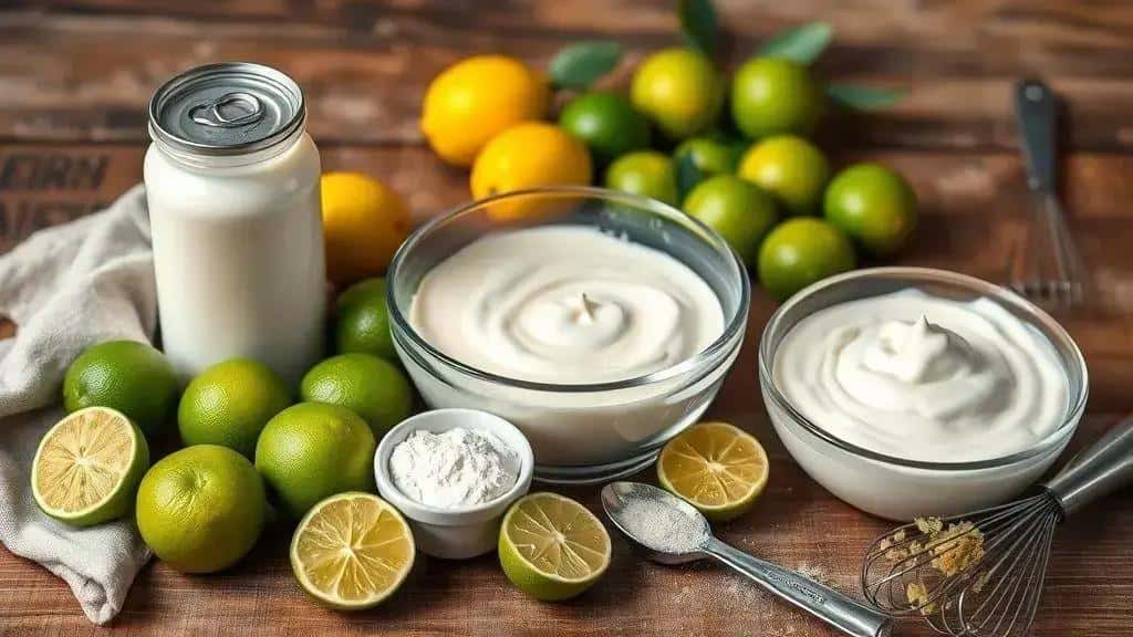 Ingredientes da receita mousse de limão réveillon