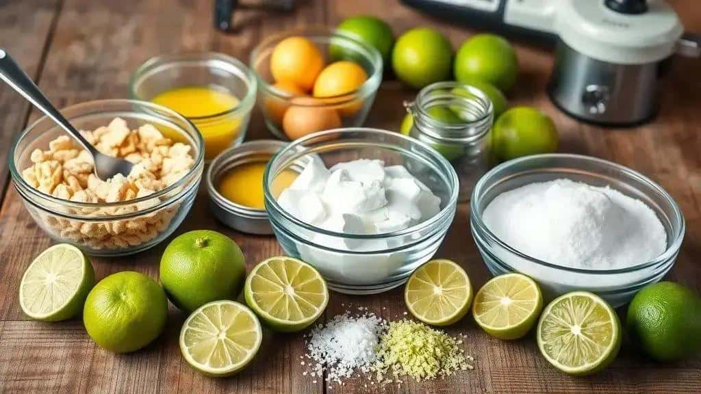 Ingredientes da torta de limão com merengue suíço