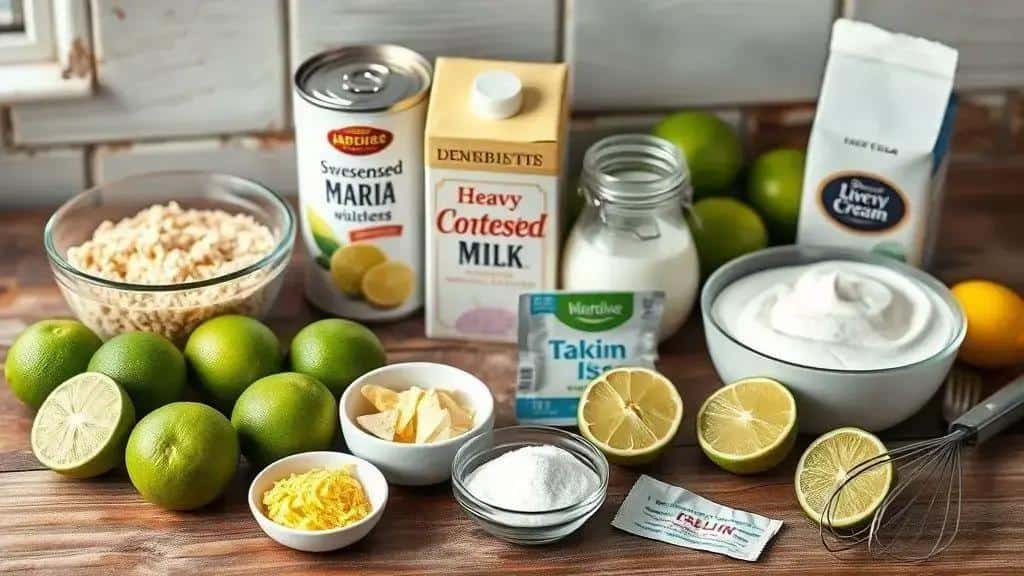 Ingredientes da torta de limão gelada