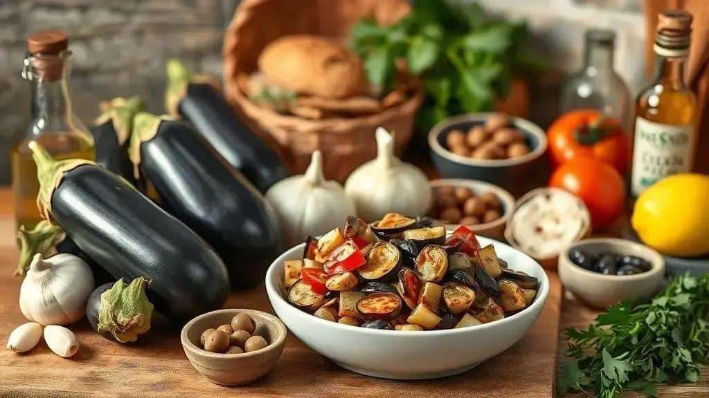 Ingredientes do Antepasto de Berinjela