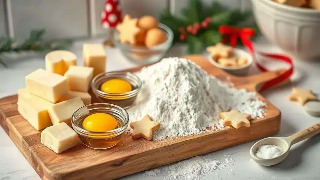Ingredientes do biscoito amanteigado de Natal