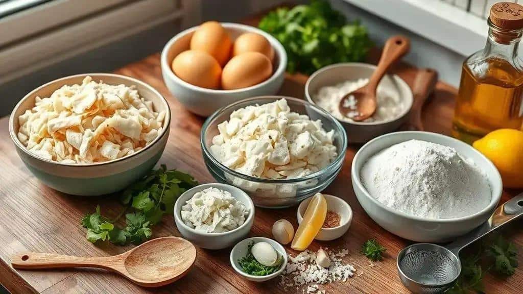 Ingredientes do bolinho de bacalhau tradicional