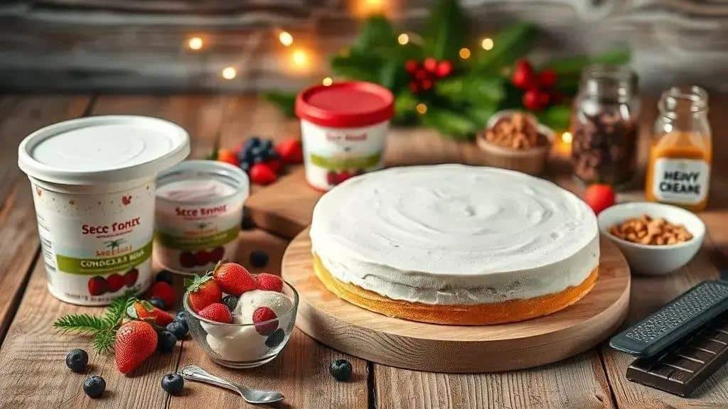 Ingredientes do bolo de sorvete natalino