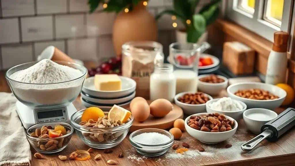 Ingredientes do Bolo Rei português