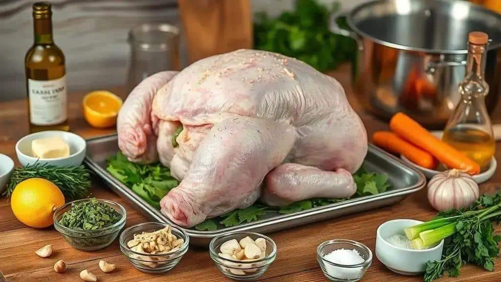 Ingredientes do Chester Assado com Ervas Finas e Manteiga Ingredientes do Chester Assado com Ervas Finas e Manteiga