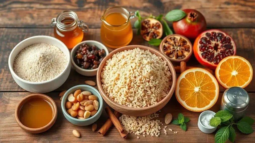 Ingredientes do cuscuz marroquino festivo