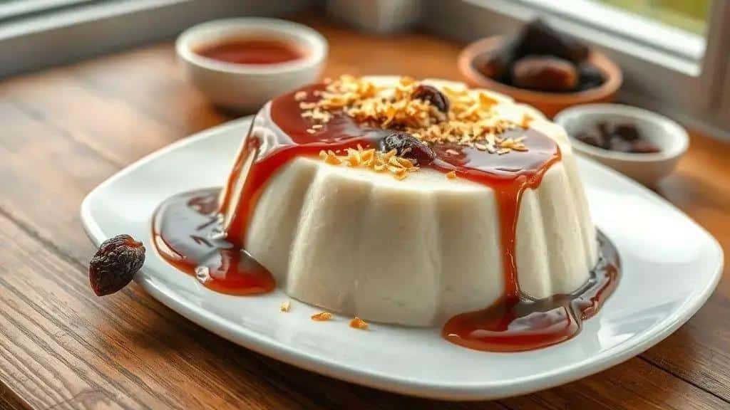 Ingredientes do manjar de coco com calda de ameixa