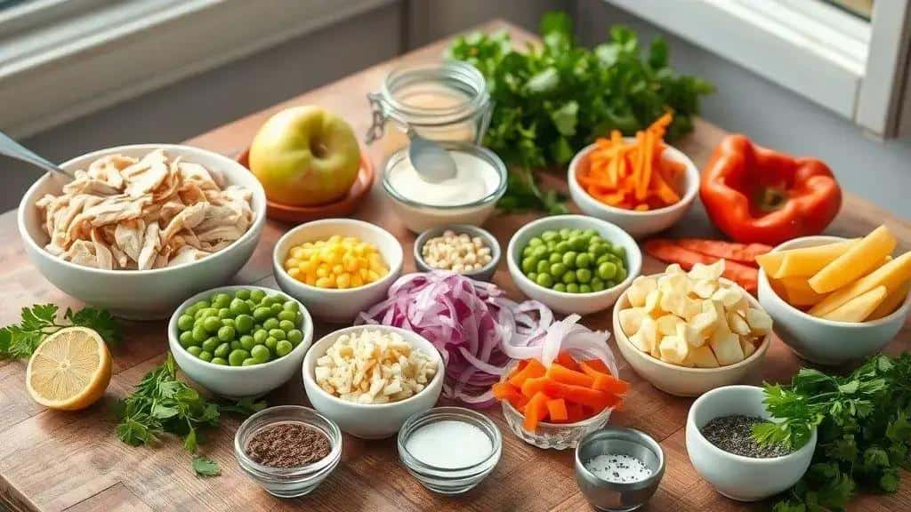 Ingredientes do salpicão de frango