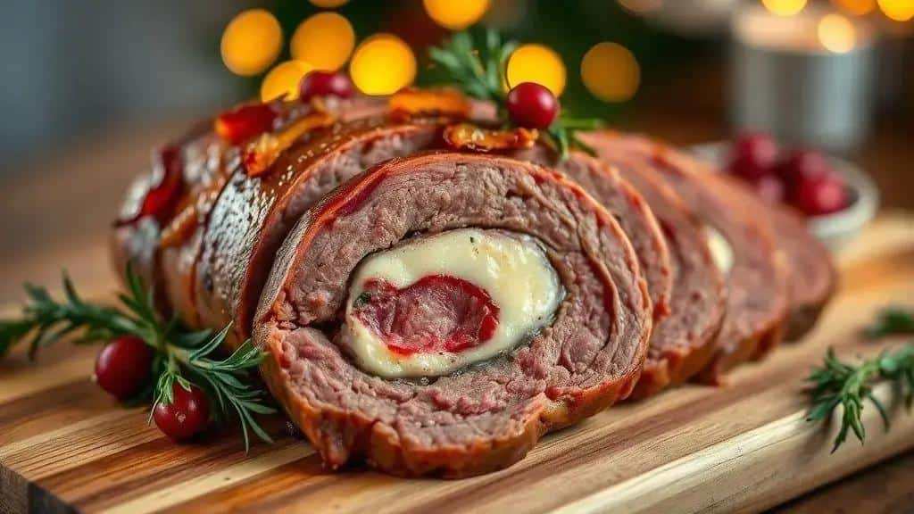Lagarto Recheado com Bacon e Queijo Cremoso