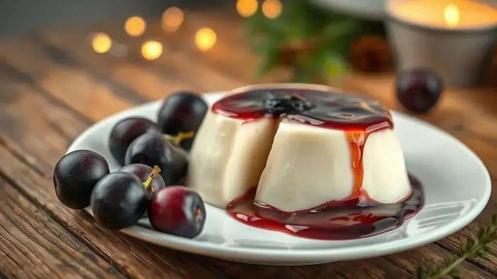 Manjar Branco de Natal com Calda de Ameixa