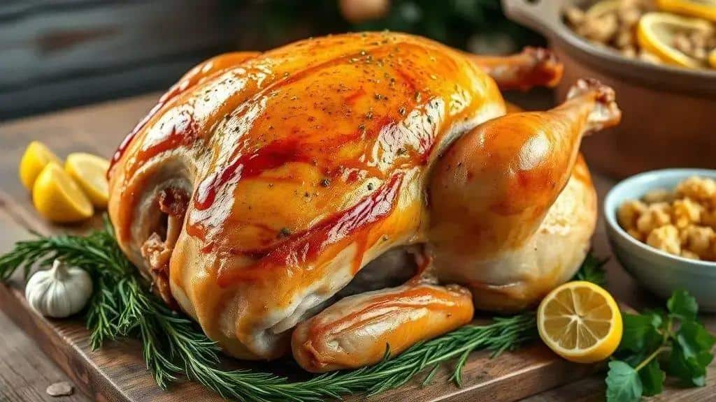 Peru de Natal Recheado e Suculento com Manteiga de Ervas