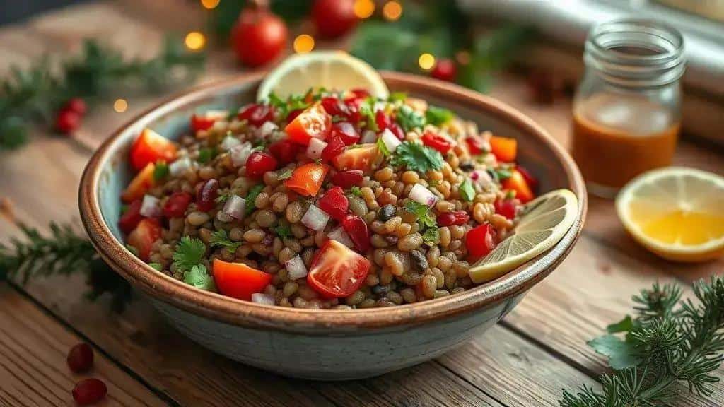 Salada de Lentilha de Natal da Sorte