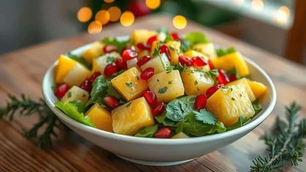 Salada Tropical de Natal com Manga e Abacaxi