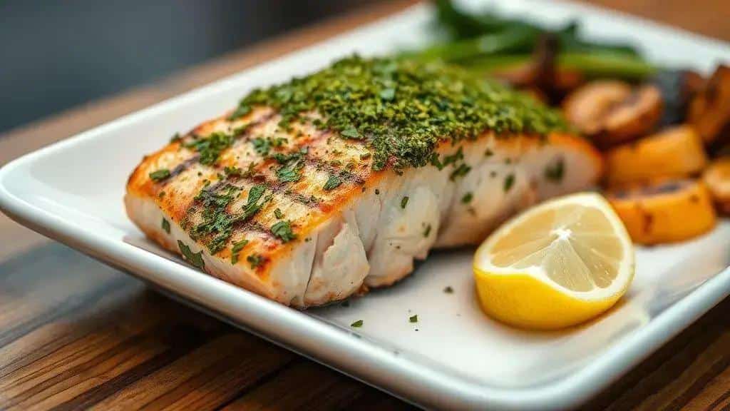 Salmão Grelhado com Crosta de Ervas