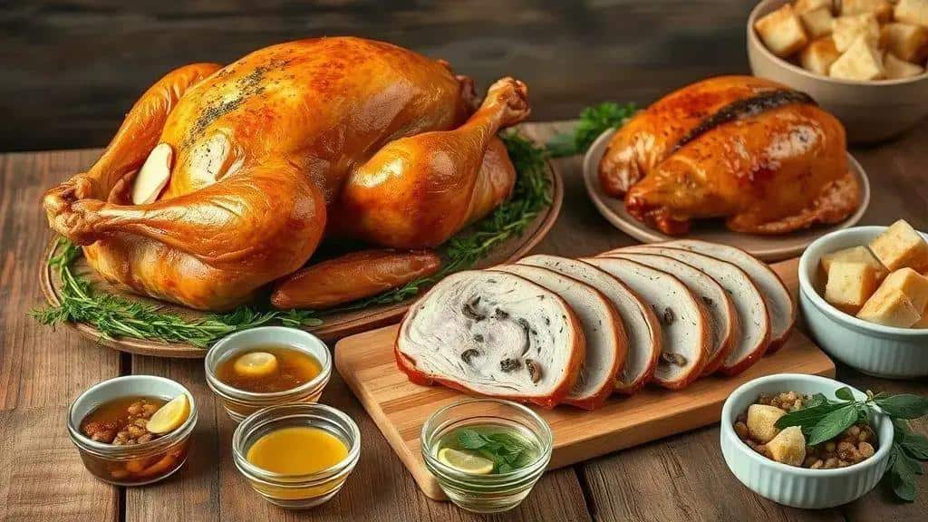 Variações da receita de Peru de Natal (versões leves e recheadas)