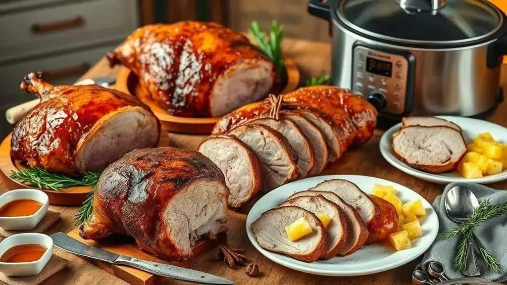 Variações da receita pernil suíno de natal desossado