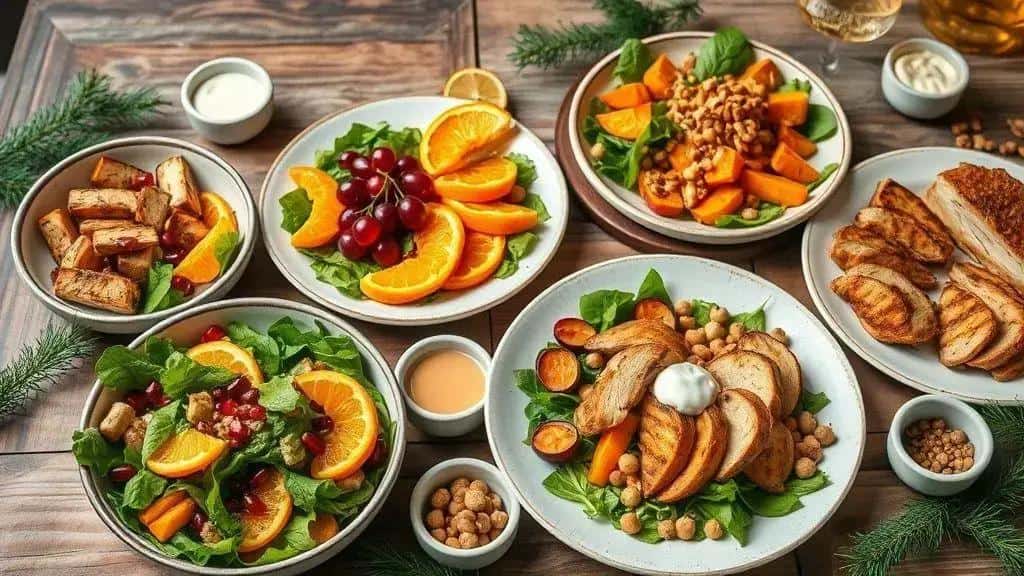 Variações da salada colorida de Natal