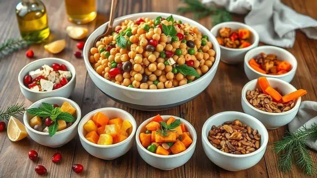 Variações da salada de grão-de-bico de Natal