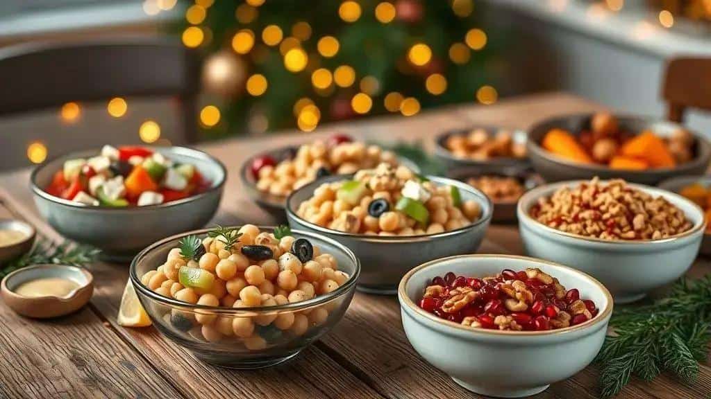 Variações da salada de grão-de-bico: opções vegetarianas e festivas